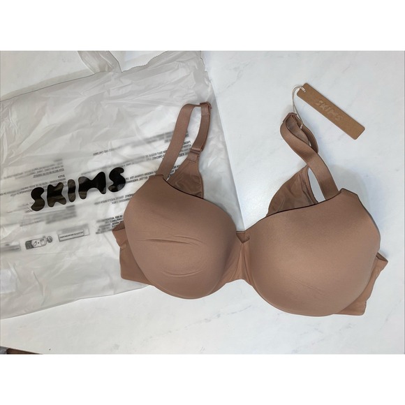 Skims 36D Beige Smoothing Full Coverage Lightly Lined Bra Sienna Underwire - Picture 4 of 8